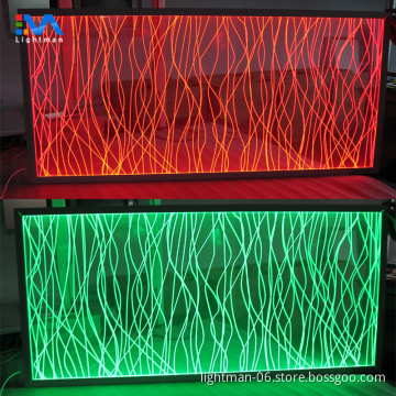 Customize Edgelight RGB Laser Engraving LED Acrylic Light Guide Panel Lamp 120x600